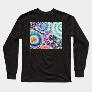 Abstract Rainbow Spirals Long Sleeve T-Shirt